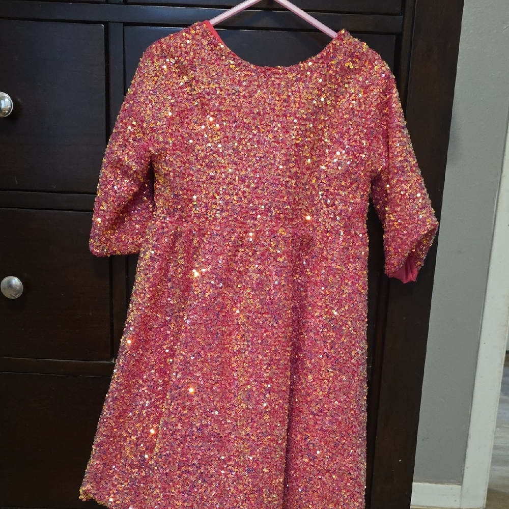 Sparkling Pink Sequin Kids Formal Dress